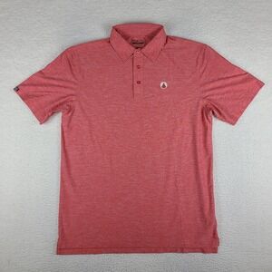 Straight Down Polo Shirt‎ Mens Large Red Beige Heathered Performance Golf